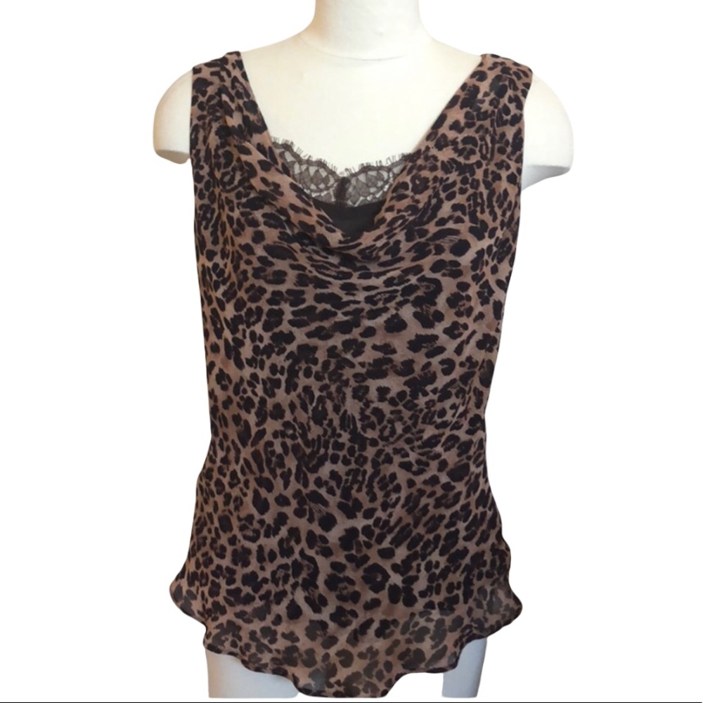 Victor costa‎ animal print scoop back top